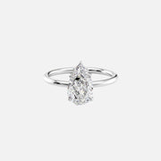  The Solitaire Luna Pear Moissanite Ring 18k White Gold 001