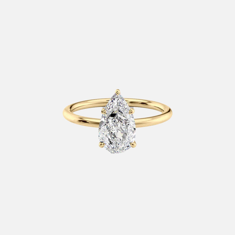 The Solitaire Luna Pear Moissanite Ring 18k Yellow Gold 001