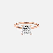  The Solitaire Luna Princess Lab Diamond Ring 14k Rose Gold 001