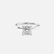  The Solitaire Luna Princess Lab Diamond Ring 18k White Gold 001