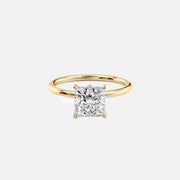  The Solitaire Luna Princess Lab Diamond Ring 18k Yellow Gold 001