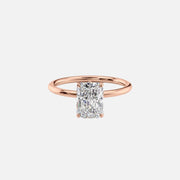  The Solitaire Luna Radiant Lab Diamond Ring 14k Rose Gold 001