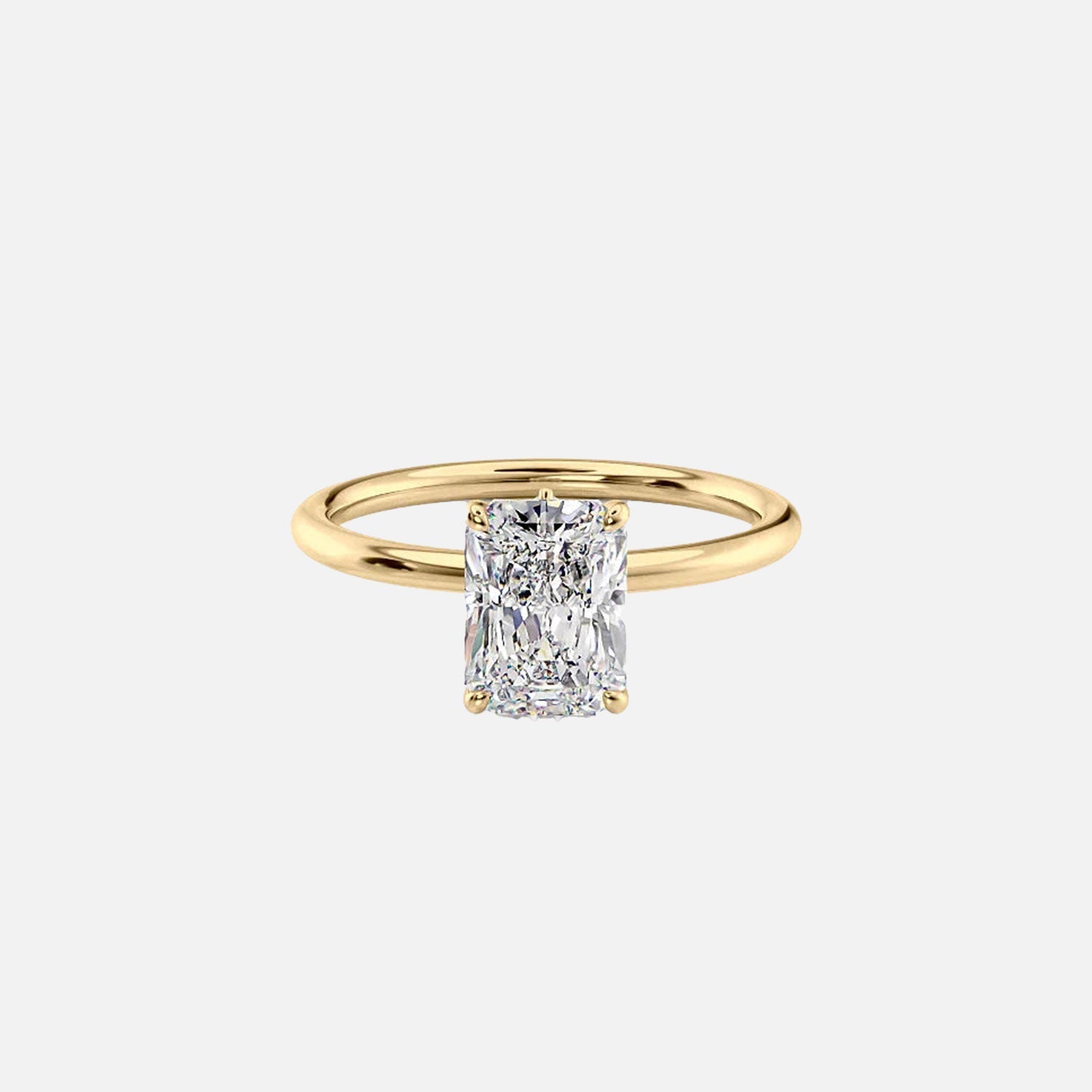 The Solitaire Luna Radiant Lab Diamond Ring 14k Yellow Gold 001