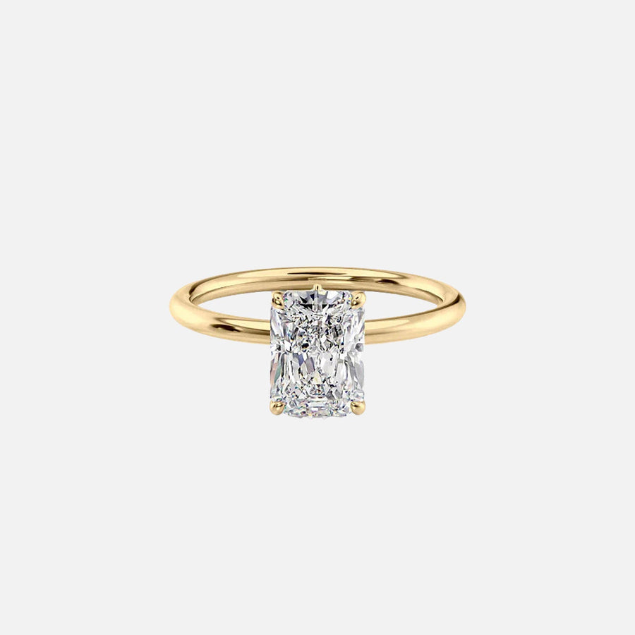 The Solitaire Luna Radiant Lab Diamond Ring 14k Yellow Gold 001