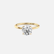 The Solitaire Luna Round Lab Diamond Ring 14k Yellow Gold 001