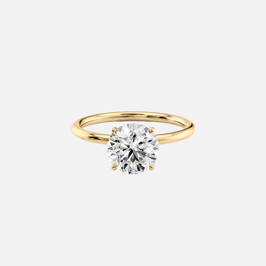  The Solitaire Luna Round Lab Diamond Ring 18k Yellow Gold 001