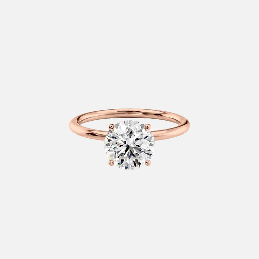  The Solitaire Luna Round Moissanite Ring 14k Rose Gold 001