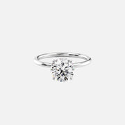  The Solitaire Luna Round Moissanite Ring 14k White Gold 001