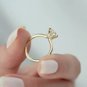  The Solitaire Luna Round Moissanite Ring 14k Yellow Gold 004