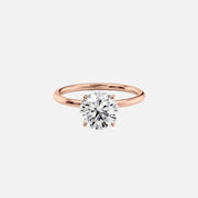  The Solitaire Luna Round Moissanite Ring 18k Rose Gold 001