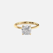The Solitaire Madison Cushion Lab Diamond Ring 14k Yellow Gold 001