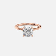  The Solitaire Madison Cushion Lab Diamond Ring 18k Rose Gold 001