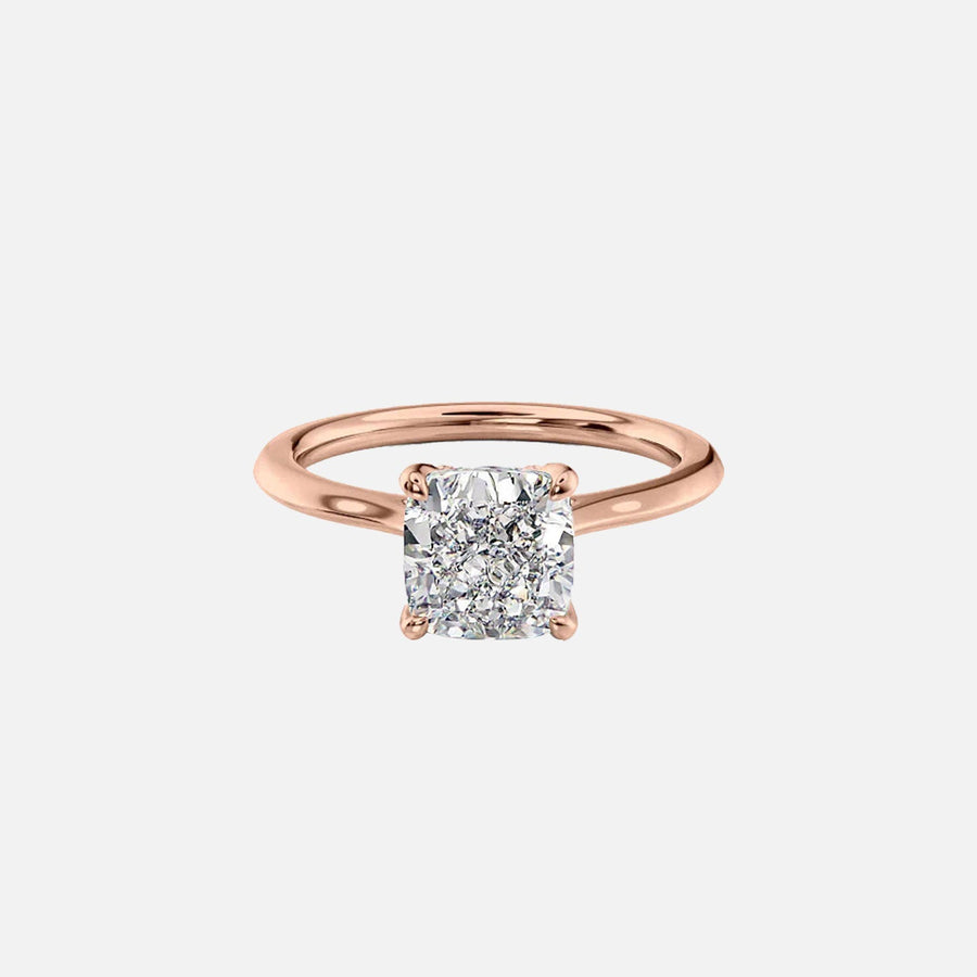  The Solitaire Madison Cushion Lab Diamond Ring 18k Rose Gold 001