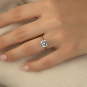  The Solitaire Madison Cushion Lab Diamond Ring 18k White Gold 003