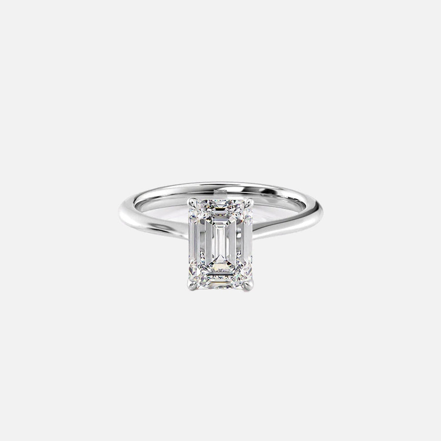  The Solitaire Madison Emerald Lab Diamond Ring 14k White Gold 001