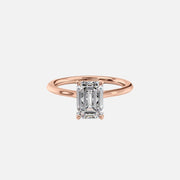  The Solitaire Madison Emerald Moissanite Ring 14k Rose Gold 001