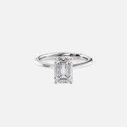  The Solitaire Madison Emerald Moissanite Ring 14k White Gold 001