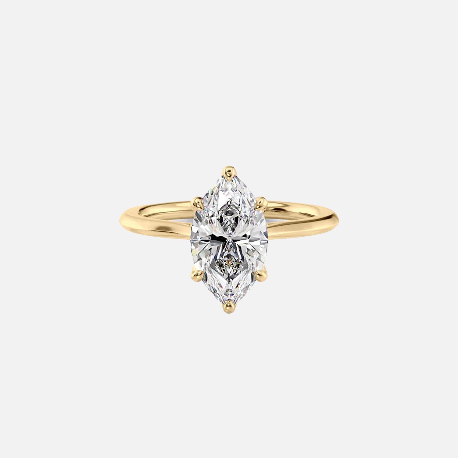 The Solitaire Madison Marquise Lab Diamond Ring 14k Yellow Gold 001