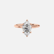  The Solitaire Madison Marquise Moissanite Ring 14k Rose Gold 001