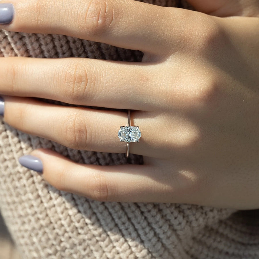  The Solitaire Madison Oval Lab Diamond Ring 14k White Gold 003