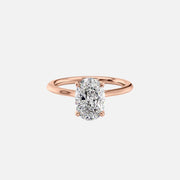  The Solitaire Madison Oval Lab Diamond Ring 18k Rose Gold 001