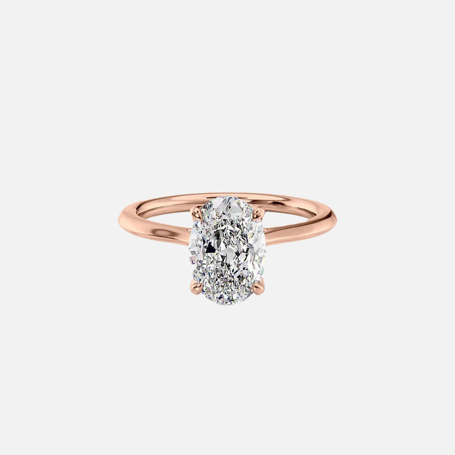  The Solitaire Madison Oval Lab Diamond Ring 18k Rose Gold 001