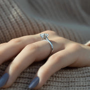  The Solitaire Madison Oval Lab Diamond Ring 18k White Gold 004