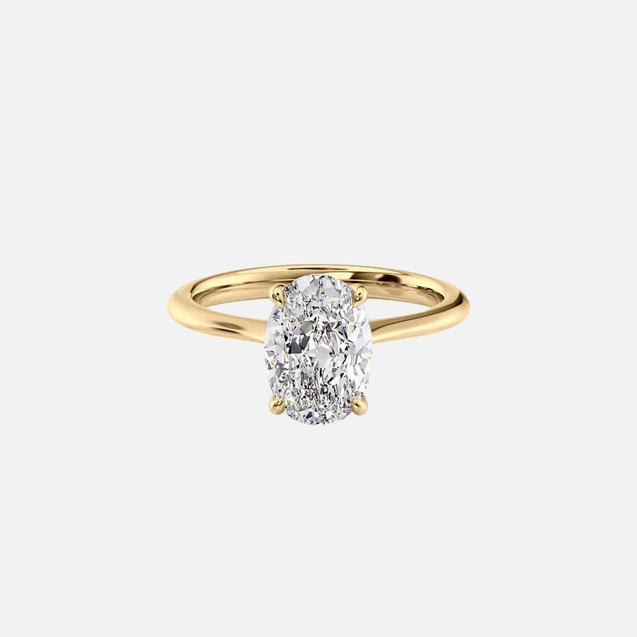  The Solitaire Madison Oval Lab Diamond Ring 18k Yellow Gold 001