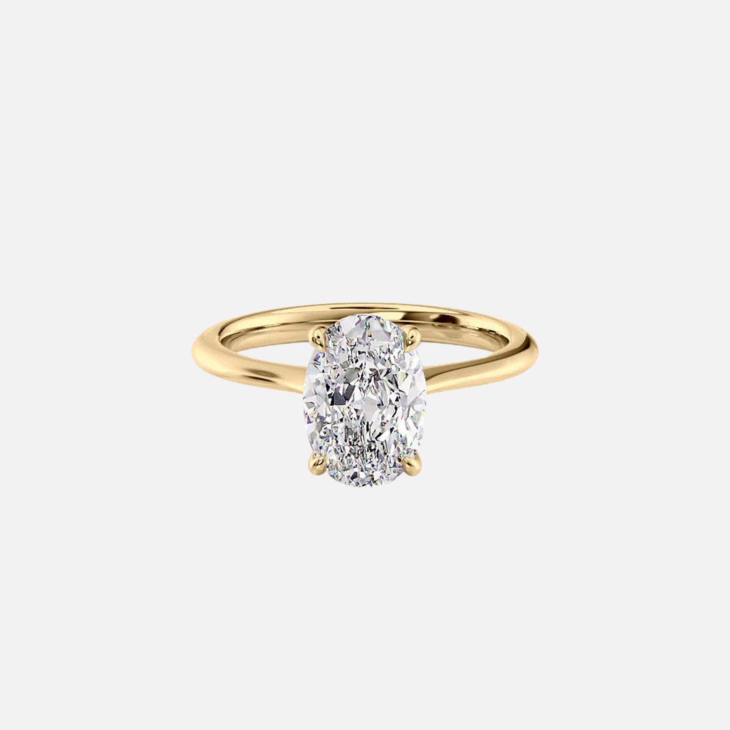 The Solitaire Madison Oval Moissanite Ring 14k Yellow Gold 001