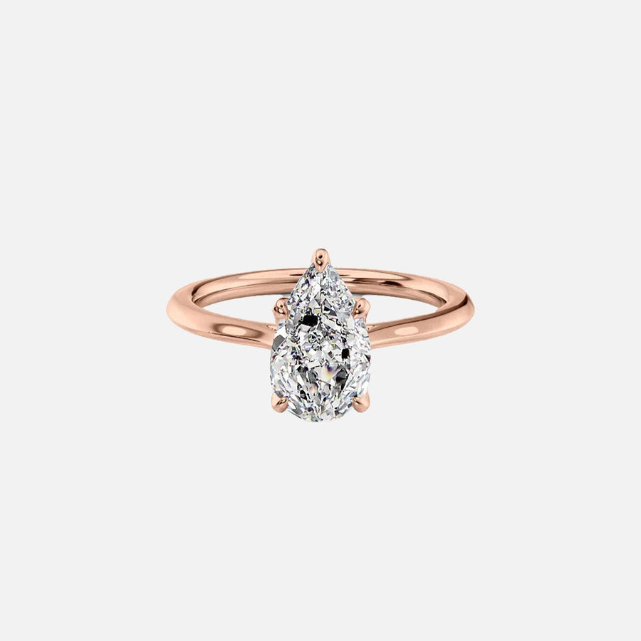  The Solitaire Madison Pear Lab Diamond Ring 14k Rose Gold 001