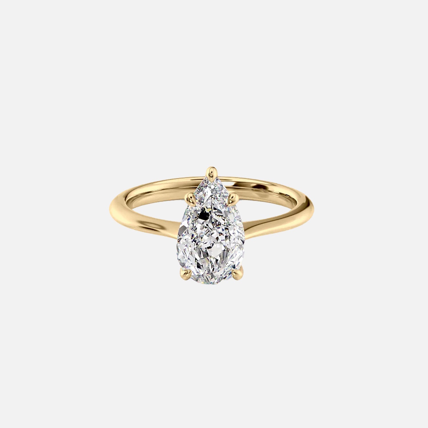 The Solitaire Madison Pear Lab Diamond Ring 14k Yellow Gold 001
