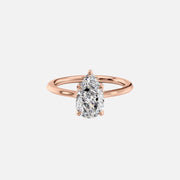  The Solitaire Madison Pear Moissanite Ring 14k Rose Gold 001