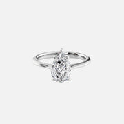  The Solitaire Madison Pear Moissanite Ring 14k White Gold 001