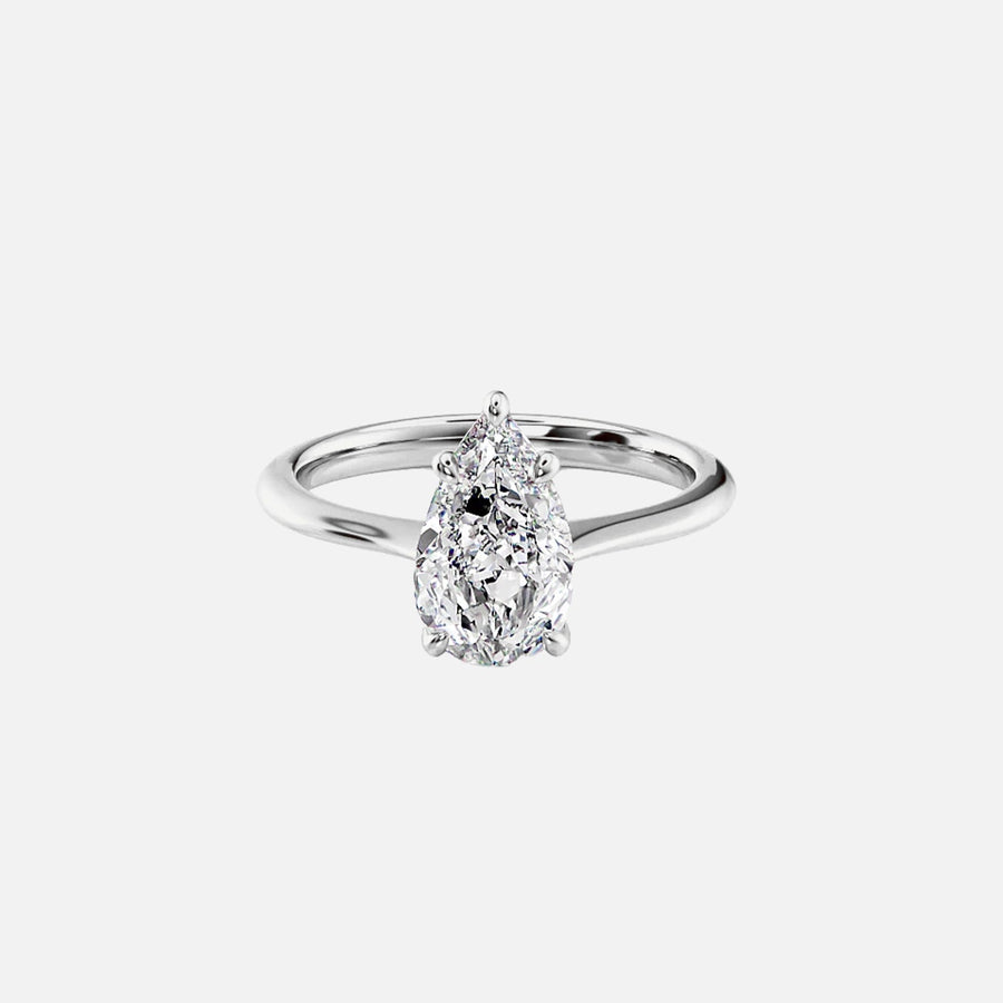  The Solitaire Madison Pear Moissanite Ring 14k White Gold 001