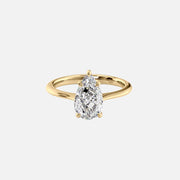  The Solitaire Madison Pear Moissanite Ring 18k Yellow Gold 001