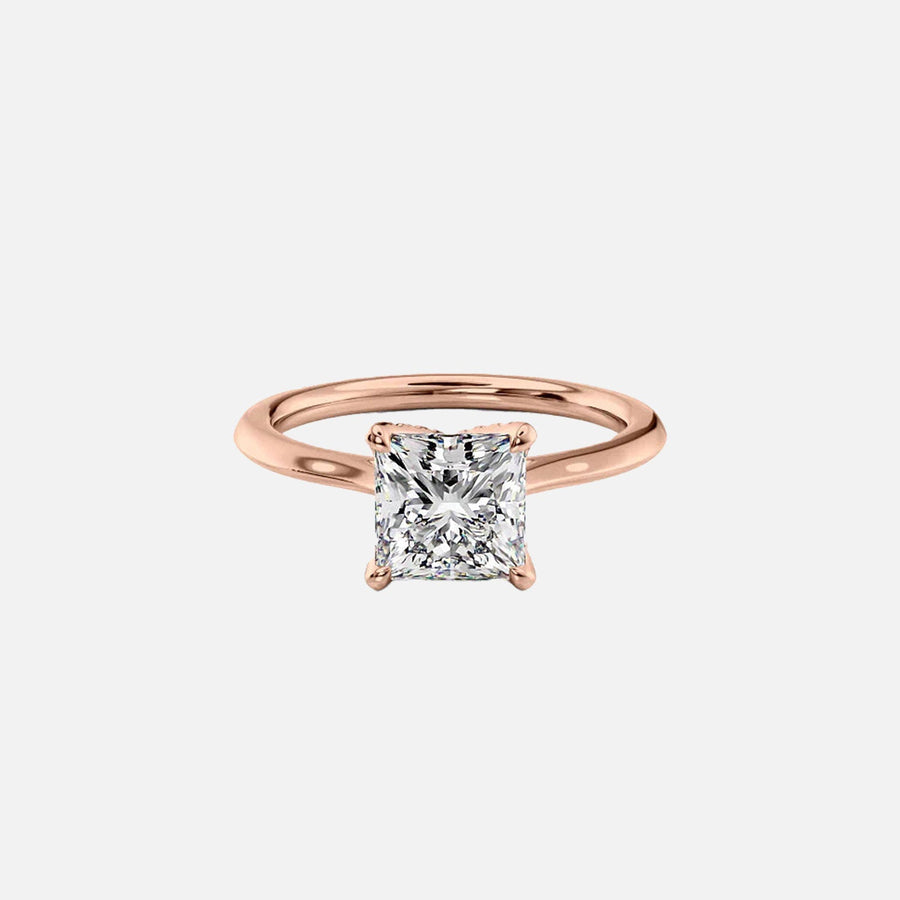  The Solitaire Madison Princess Lab Diamond Ring 14k Rose Gold 001
