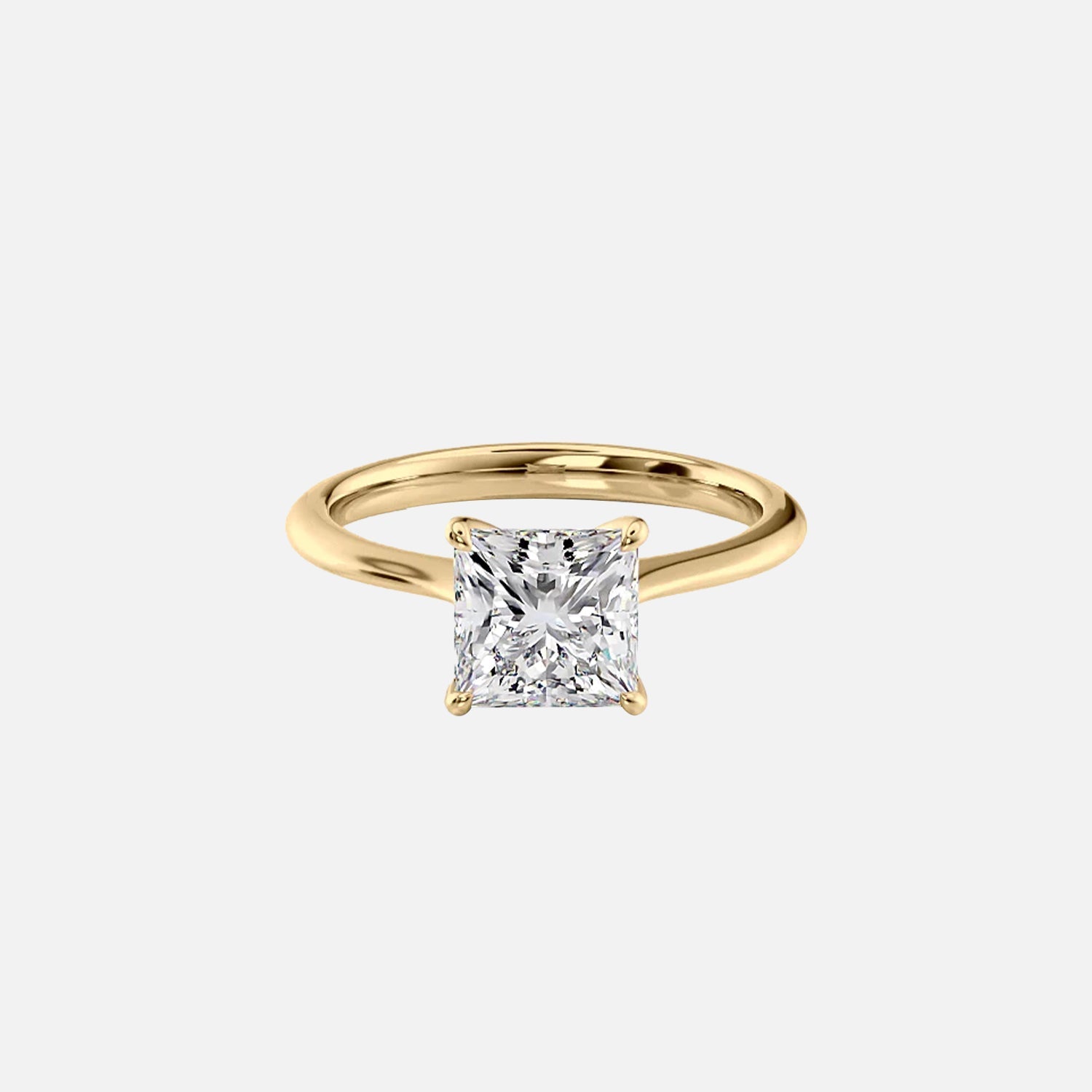 The Solitaire Madison Princess Lab Diamond Ring 14k Yellow Gold 001