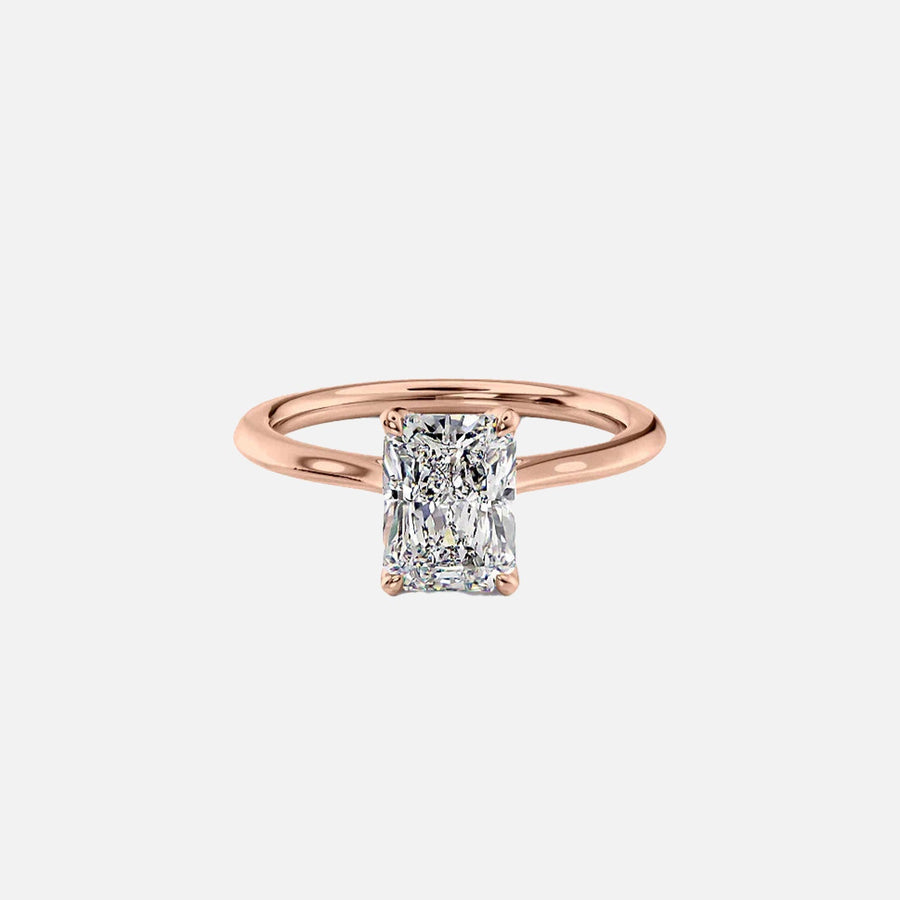  The Solitaire Madison Radiant Moissanite Ring 14k Rose Gold 001