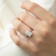  The Solitaire Madison Radiant Moissanite Ring 18k White Gold 003