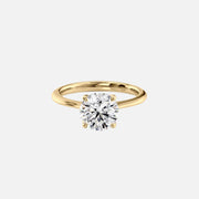 The Solitaire Madison Round Moissanite Ring 14k Yellow Gold 001