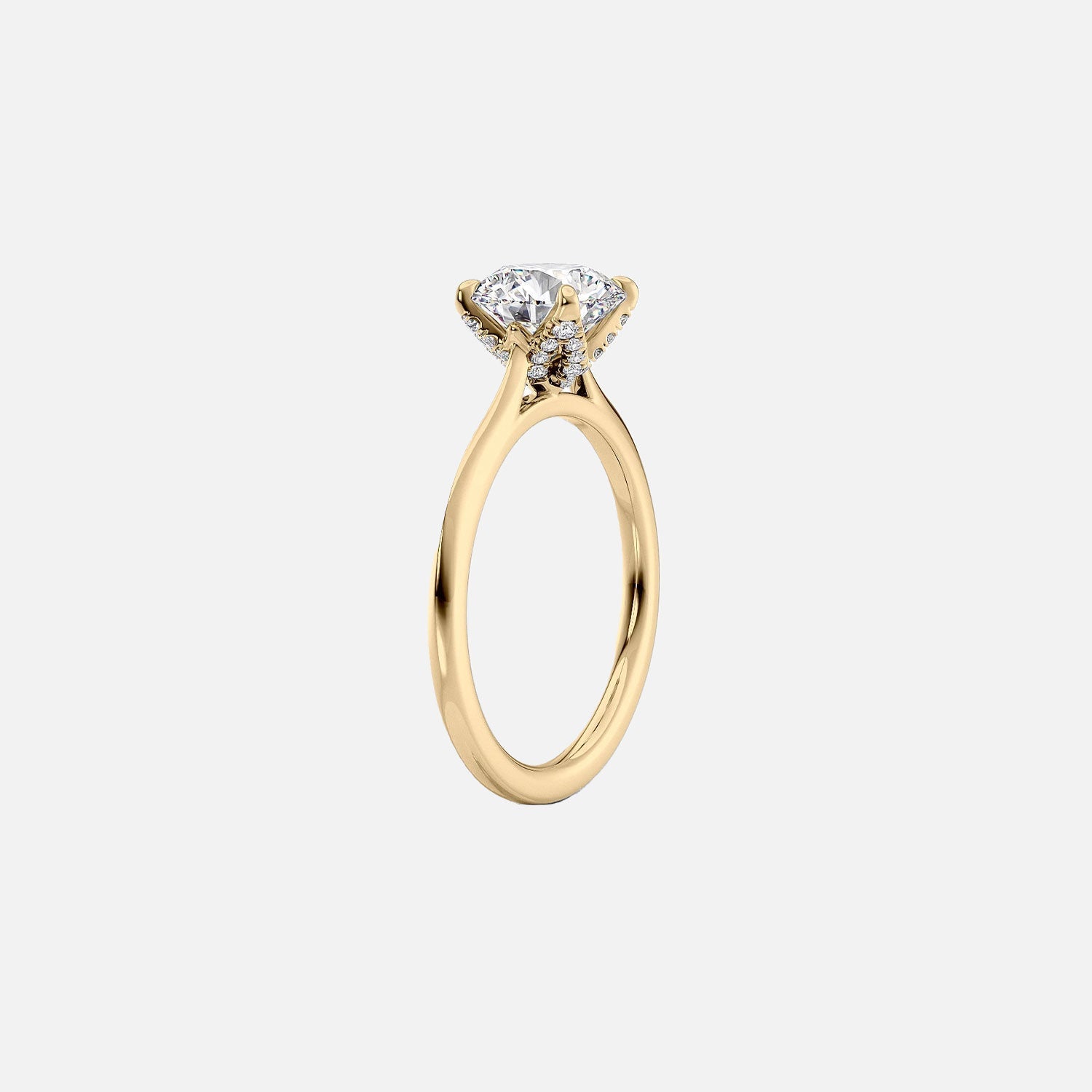  The Solitaire Madison Round Moissanite Ring 14k Yellow Gold 002