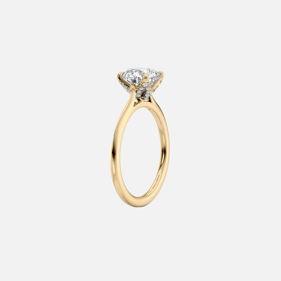  The Solitaire Madison Round Moissanite Ring 14k Yellow Gold 002