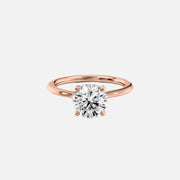  The Solitaire Madison Round Moissanite Ring 18k Rose Gold 001