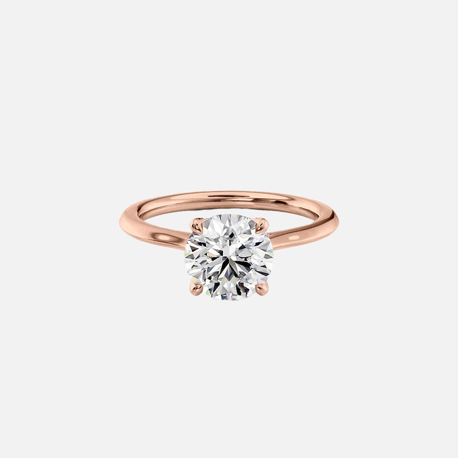  The Solitaire Madison Round Moissanite Ring 18k Rose Gold 001