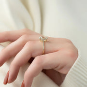  The Solitaire Maia Cushion Lab Diamond Ring 14k Yellow Gold 003