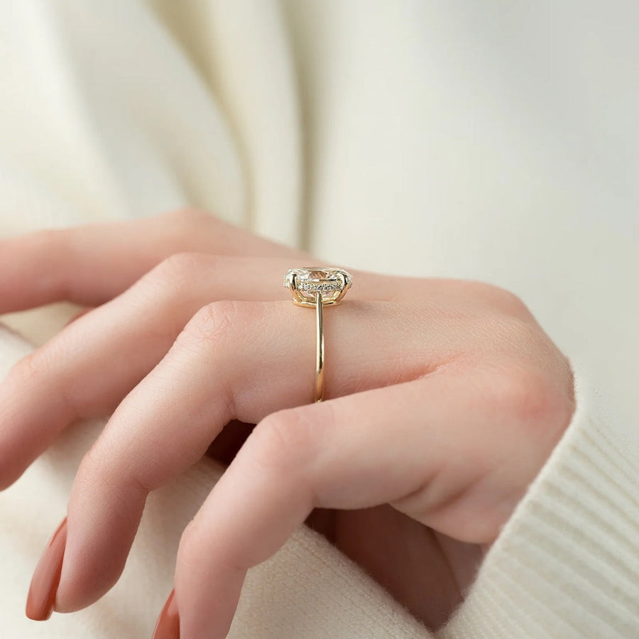  The Solitaire Maia Cushion Lab Diamond Ring 14k Yellow Gold 003