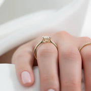  The Solitaire Maia Cushion Lab Diamond Ring 18k Yellow Gold 004 Final