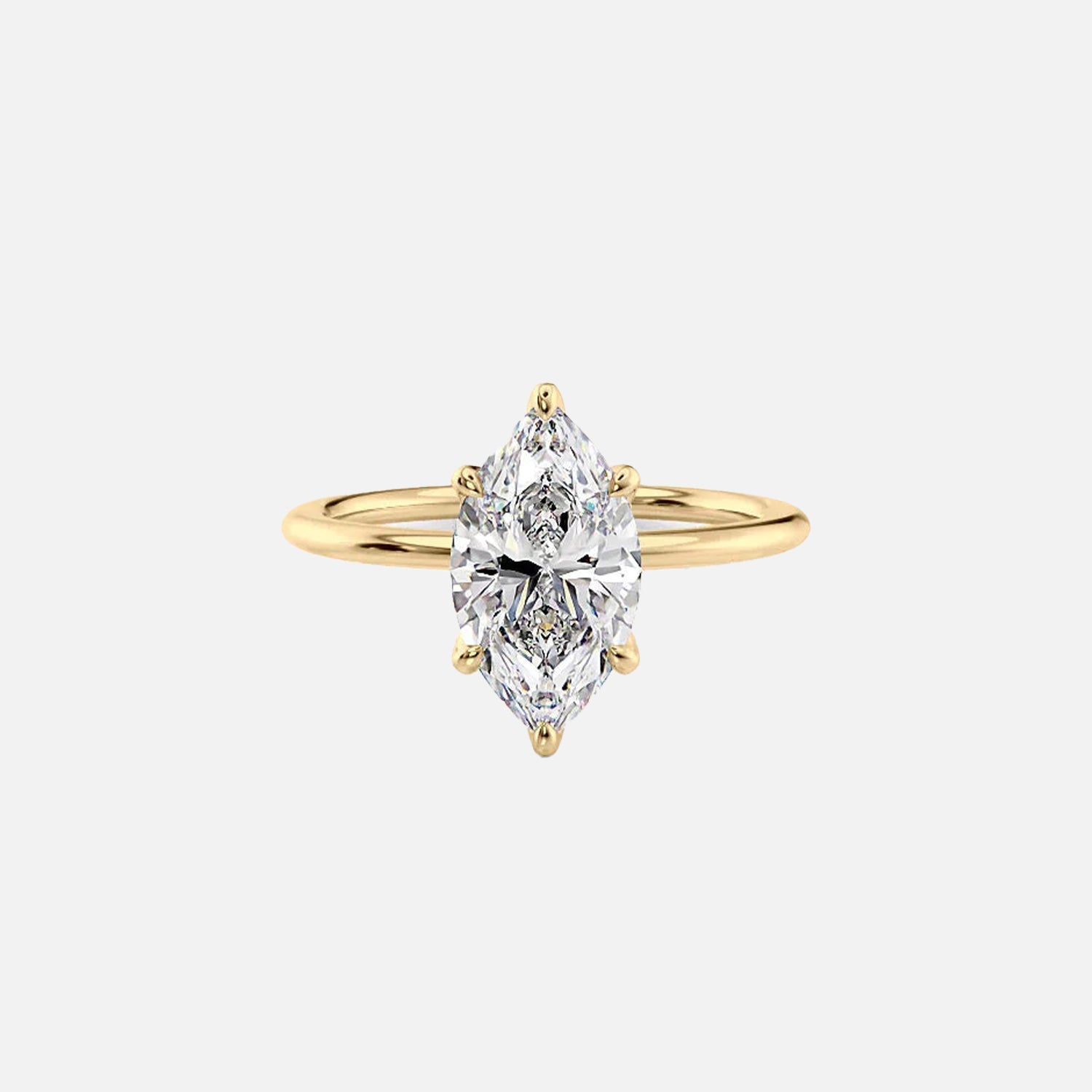 The Solitaire Maia Marquise Moissanite Ring 14k Yellow Gold 001