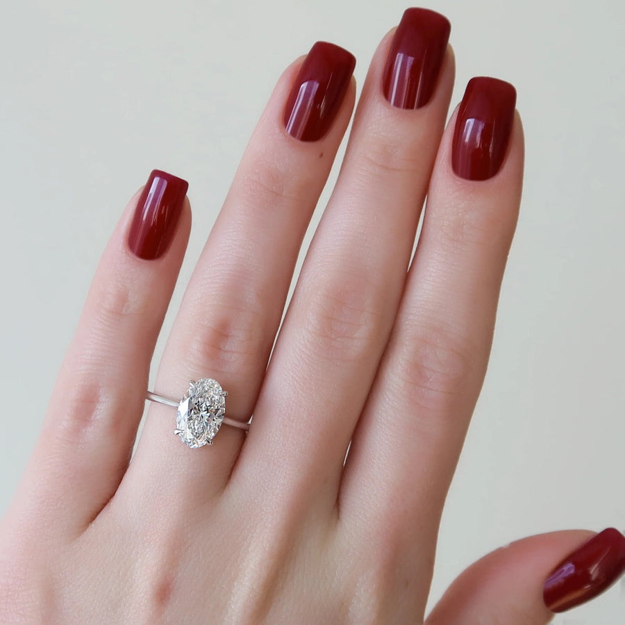  The Solitaire Maia Oval Lab Diamond Ring 14k White Gold 003