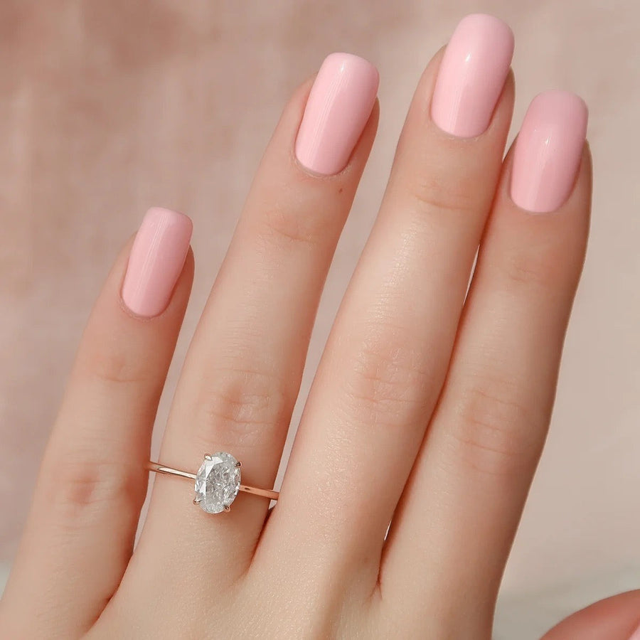  The Solitaire Maia Oval Lab Diamond Ring 18k Rose Gold 003